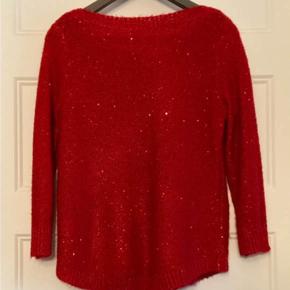 Anne Klein Red Sequinned Sweater - Picture 5 of 6